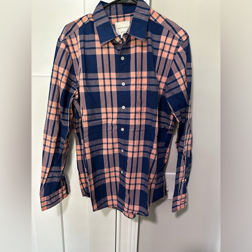 American Eagle patterned Oxford button down, Size M